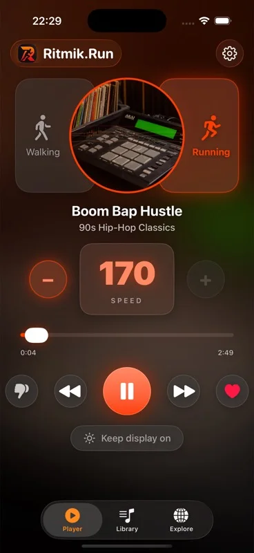 RITMIK RUN — running mode player